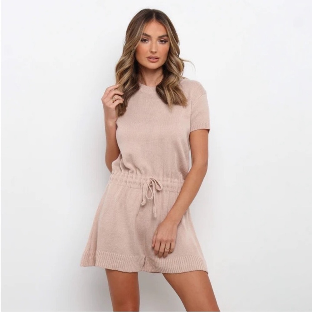 PETAL+PUP FINLYN PLAYSUIT IN BEIGE - SIZE 8